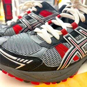 ASICS  Red and Gray Running Shoes